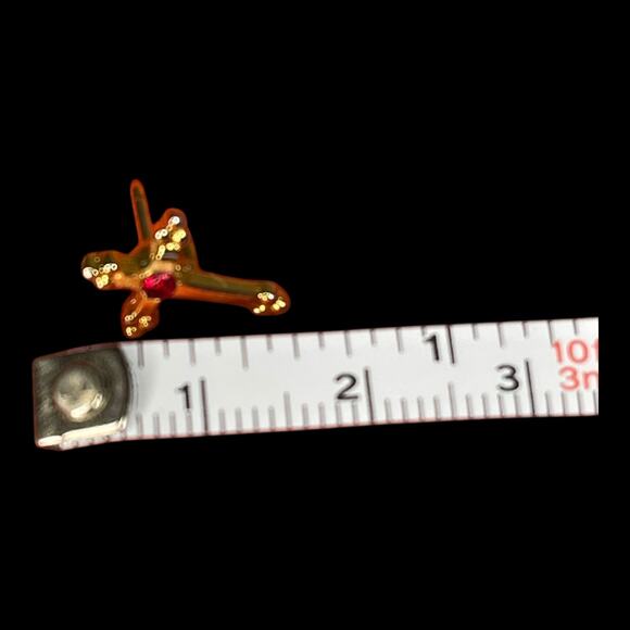 Vintage Christmas Tree Brooch & Holiday Pins Lot Red Green Rhinestone Gold Tone - Picture 9 of 13